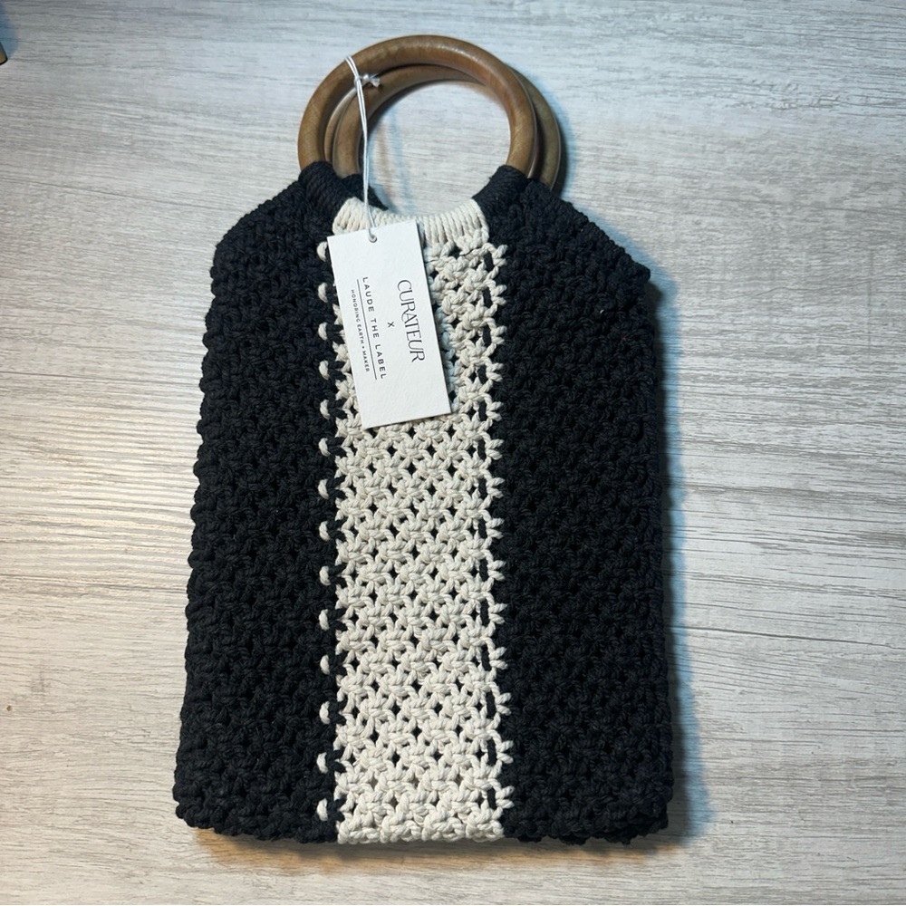 💕Laude the Label Black and White Knit Handbag